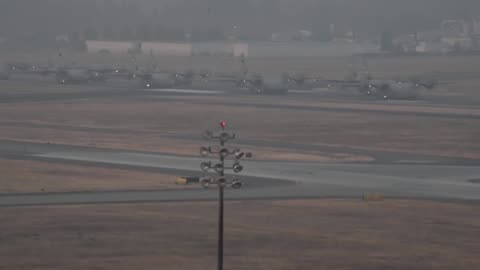 C-130 Hercules and C-17 Globemaster II on Elephant Walk Formation