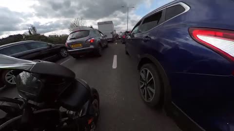 London A40 traffic back home on my Speed Triple RS.