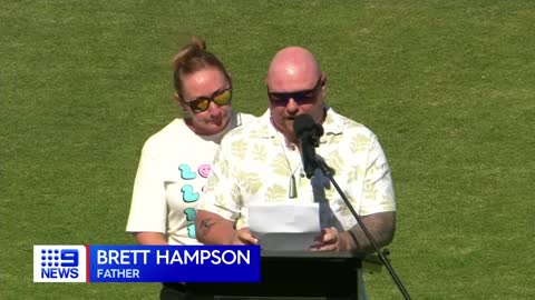 Emotional farewell for rising rugby league star Liam Hampson _ 9 News Australia