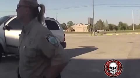 Female cop threatening the cop.