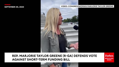 BREAKING NEWS- Marjorie Taylor Greene Defends Vote Against Short-Term Funding To Prevent Shutdown