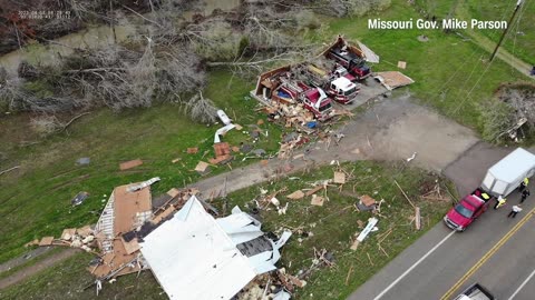 Missouri Gov. Parson visits areas damaged by severe storm