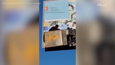 Photo of Elon Musk Covered Up on Billboard in Odesa
