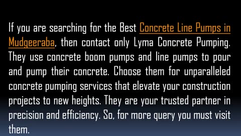 Want to get the Best Concrete Line Pumps in Mudgeeraba