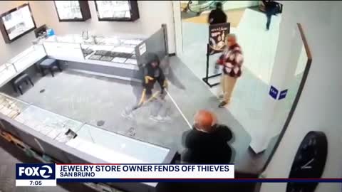 Jewelry Store Owner Pulls Gun During Smash & Grab Robbery Attempt