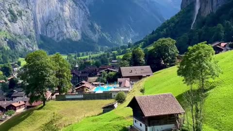 Stunning Cable Car View in Lauterbrunnen