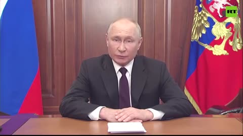 The Russian President Putin delivers his statement at BRICS 2023