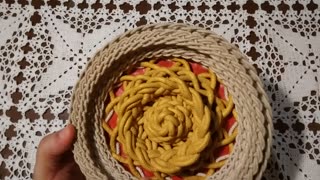 Acrylic Painted Cotton Rope Rose Knot