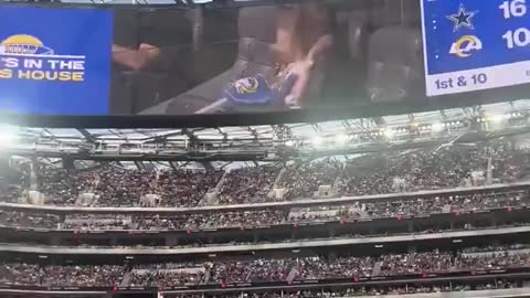 Kim Kardashian gets booed during the Cowboys and Rams game at SoFi stadium