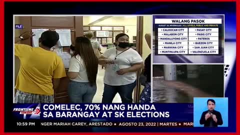 COMELEC, 70% nang handa sa barangay atSK elections