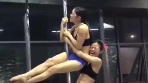 The pole dance caused unexpected pain and loss of voice