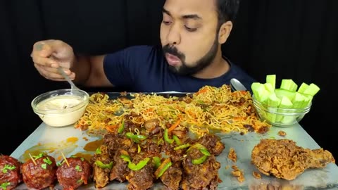 KFC CHICKEN FRY, CHICKEN JHAL FRY, EGG 65, CHINESE CHICKEN FRIED NOODLES MUKBANG EATING SHOW