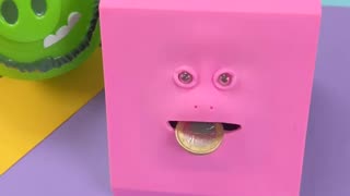 Money Eating Face Box - Cute Facebank Piggy Coins Bank - #shorts #youtubeshorts