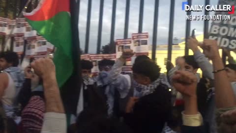 Pro-Palestinian Protesters Chant "Allahu Akbar" In Front Of White House