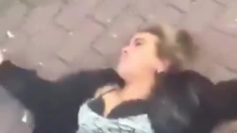North African immigrants throw a pregnant French woman off the bus. Disgusting!
