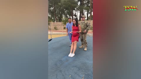 Soldier's Emotional Homecoming Surprise for Pregnant Wife | Heartwarming Reunion