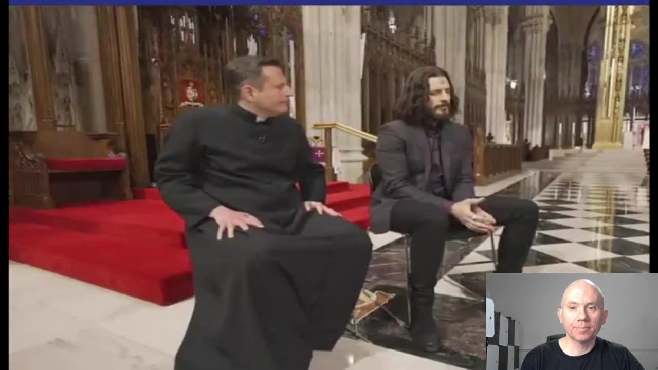 Jonathan Roumie & Father Enrique Salvo are interviewed by Martha