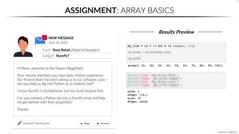 ASSIGNMENT Array Basics video 3