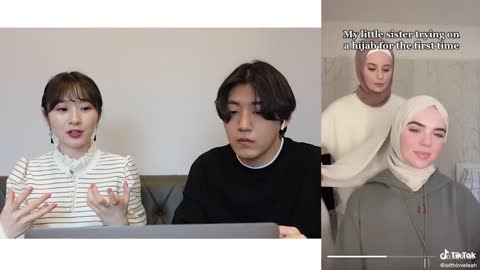 North Korean girl react to Hijab Tiktok