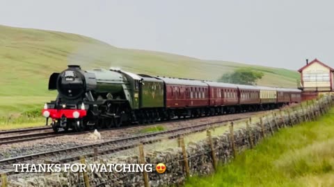 Flying Scotsman over Ribblehead and past Blea Moor Signal Box