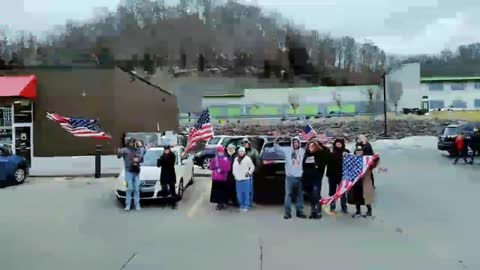 Fort Mitchell Kentucky 2.12.2022 Convoy to Save America Picks Up Patriots driving to Buffalo NY