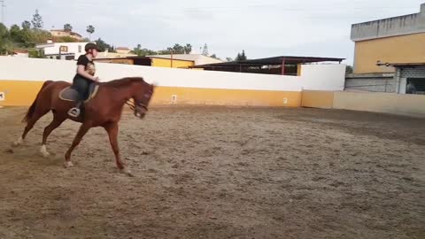 Riding lesson in Spain