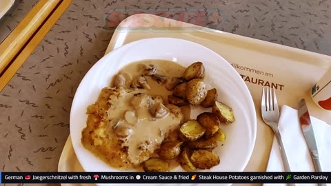 Kev's Tasty Food Splash: 💯% Quality Time | 🥩 Jaegerschnitzel with fried 🍠 Steak House Potatoes