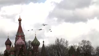 Russian jets form 'Z' in Victory Day flyby rehearsal