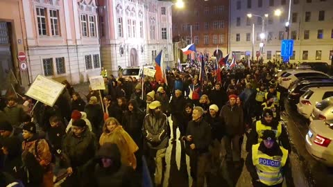 Prague / Czech Republic - Protesters over energy crisis, against arms shipments to Ukraine