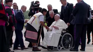 Pope Francis arrives in Quebec