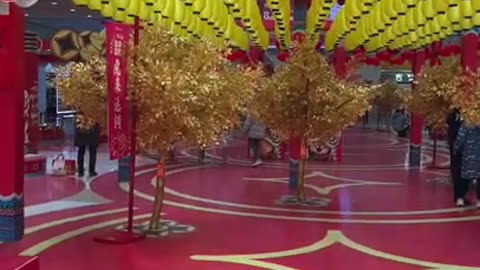 In 2022, a local mall in Henan decorates for Chinese New Year