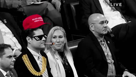 Matt Gaetz nominates trump for speaker (Thug Life meme)