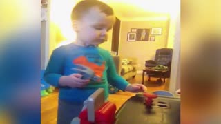 Cute Kid Finds New Place To Hide His Toys