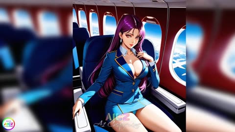 AI Anime Girl Lookbook: Stunning Airline Stewardess Outfit - Episode 02