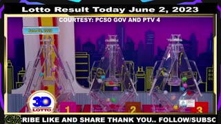 3D Lotto result 2pm draw today June 2, 2023