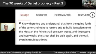 The 70 weeks of Daniel prophecy - Part 3