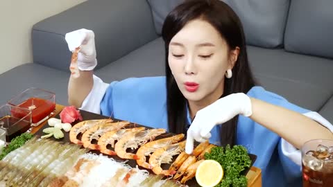 [Mukbang ASMR] Prawn Party ✨ Raw Shrimp 🦐 Spiny Lobster Grilled Jumbo