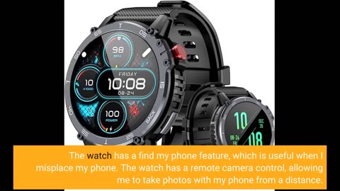 Rapocon Military Smart Watches for Men - 5ATM Waterproof Fitness Watch for Android iOS Phones
