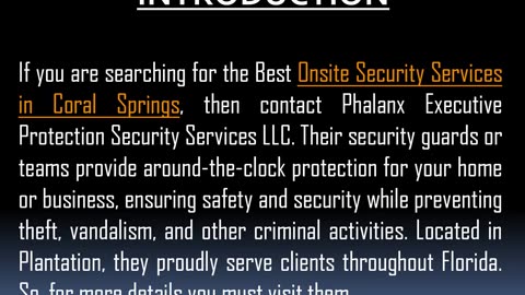 Want to get the Best Onsite Security Services in Coral Springs