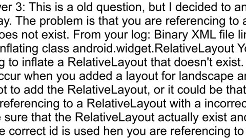 Binary XML file line 2 Error inflating class androidwidgetRelativeLayout for try to dynamically imp