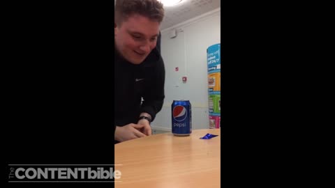 Lad Tries to Smash a Can With his Head!