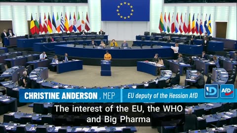 eurodeputata Christine Anderson espone la strategia sanitaria globale dell'UE