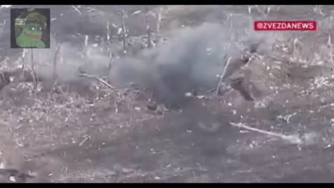 Footage from a quadcopter shows Ukrainian infantry taking direct hits