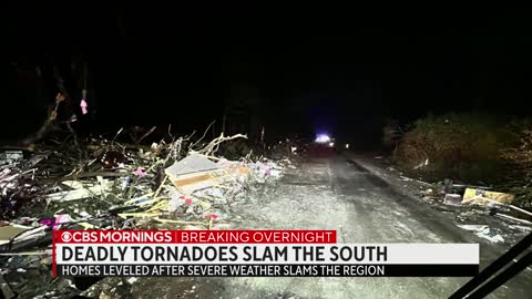 Deadly tornadoes sweep across the South, creating trail of destruction