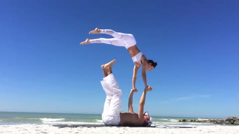 Andre & Juliette Acro Yoga Flow on Sunset Beach Florida