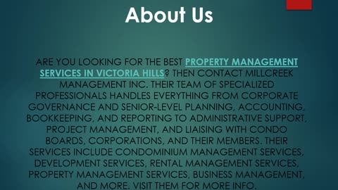 Best Property Management Services in Victoria Hills