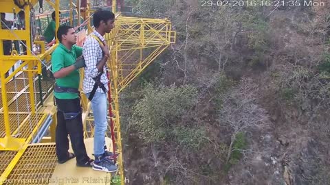 Funny bungy jumping in rishikesh india adventure