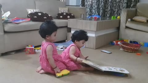 Cute twins fighting over toys.. ❤️❤️💙💙😂😂