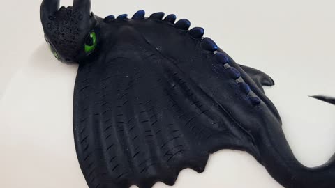 Mug made of polymer clay with a dragon. Night Fury Toothless Shifter from How to Train Your Dragon.