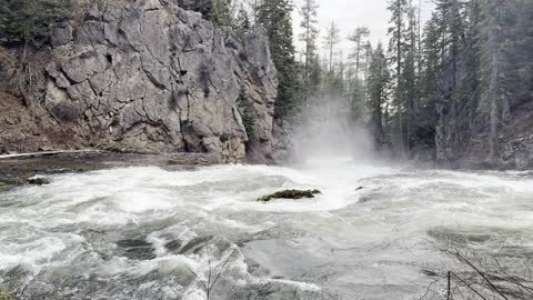 Benham Falls Shoreline Perspective – Deschutes River – Central Oregon – 4K